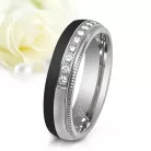 Alea Moissanite - fekete karbon-titán Női 9 köves karikagyűrű