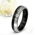 Maeve Moissanite - karbon-titán Női 5 köves karikagyűrű RGW-ST-CTI194050MO