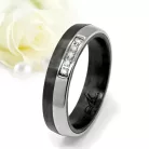 Maeve Moissanite - karbon-titán Női 5 köves karikagyűrű RGW-ST-CTI194050MO