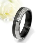 Maeve Moissanite - karbon-titán Női 5 köves karikagyűrű RGW-ST-CTI194050MO