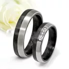 Maeve Moissanite - karbon-titán Női 5 köves karikagyűrű RGW-ST-CTI194050MO