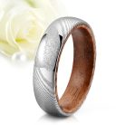 Feya - damaszkuszi acél Férfi karikagyűrű brazil rózsafa belsővel RGW-ST-SD009060