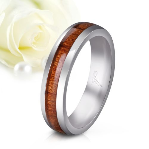 Melia - mahagóni fa berakásos kobalt-króm karikagyűrű RGW-TG-CC106950