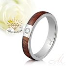 Kealoha Moissanite - hawaii koa fa berakásos titán Női köves karikagyűrű RGW-TG-TI105940MO