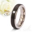Castor Diamond - fekete karbon-titán Női köves karikagyűrű RGW-TZ-CTI111045D