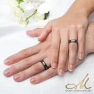 Blake Moissanite - fekete karbon-titán Női 5 köves karikagyűrű RGW-TZ-CTI135550MO