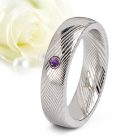 Aurora Amethyst - damaszkuszi acél Női köves karikagyűrű RGW-TZ-DS103750AM