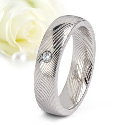   Aurora Moissanite - damaszkuszi acél Női köves karikagyűrű RGW-TZ-DS103750MO