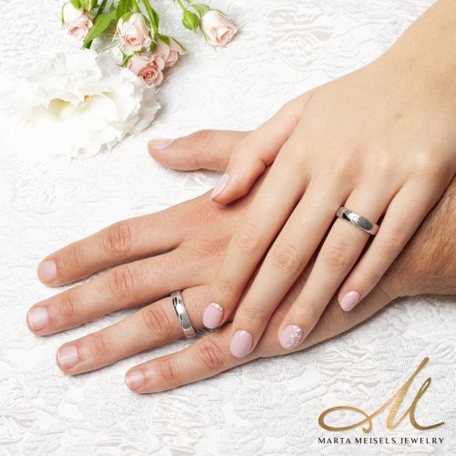 Aurora Moissanite - damaszkuszi acél Női köves karikagyűrű RGW-TZ-DS103750MO