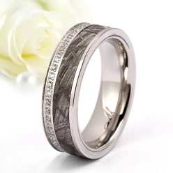   Astrea - meteorit berakásos nemesacél Női körben köves karikagyűrű RGW-TZ-SS137360CZ