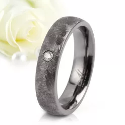   Atrian Diamond - szácsiszolt tantál karikagyűrű gyémánttal