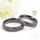 Atrian Diamond - szácsiszolt tantál karikagyűrű gyémánttal