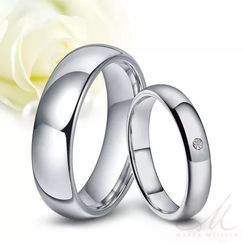 Kleio 4 Diamond - 4mm széles kobalt-króm Női köves karikagyűrű RGW-WT-CC116040D