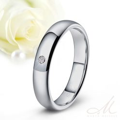   Kleio 4 Moissanite - 4mm széles kobalt-króm Női köves karikagyűrű RGW-WT-CC116040MO