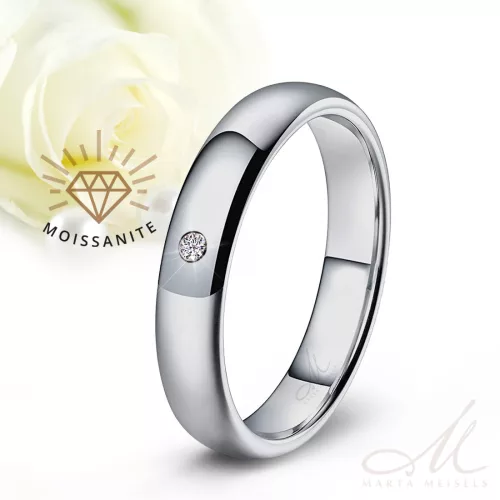 Kleio 4 Moissanite - 4mm széles kobalt-króm Női köves karikagyűrű RGW-WT-CC116040MO